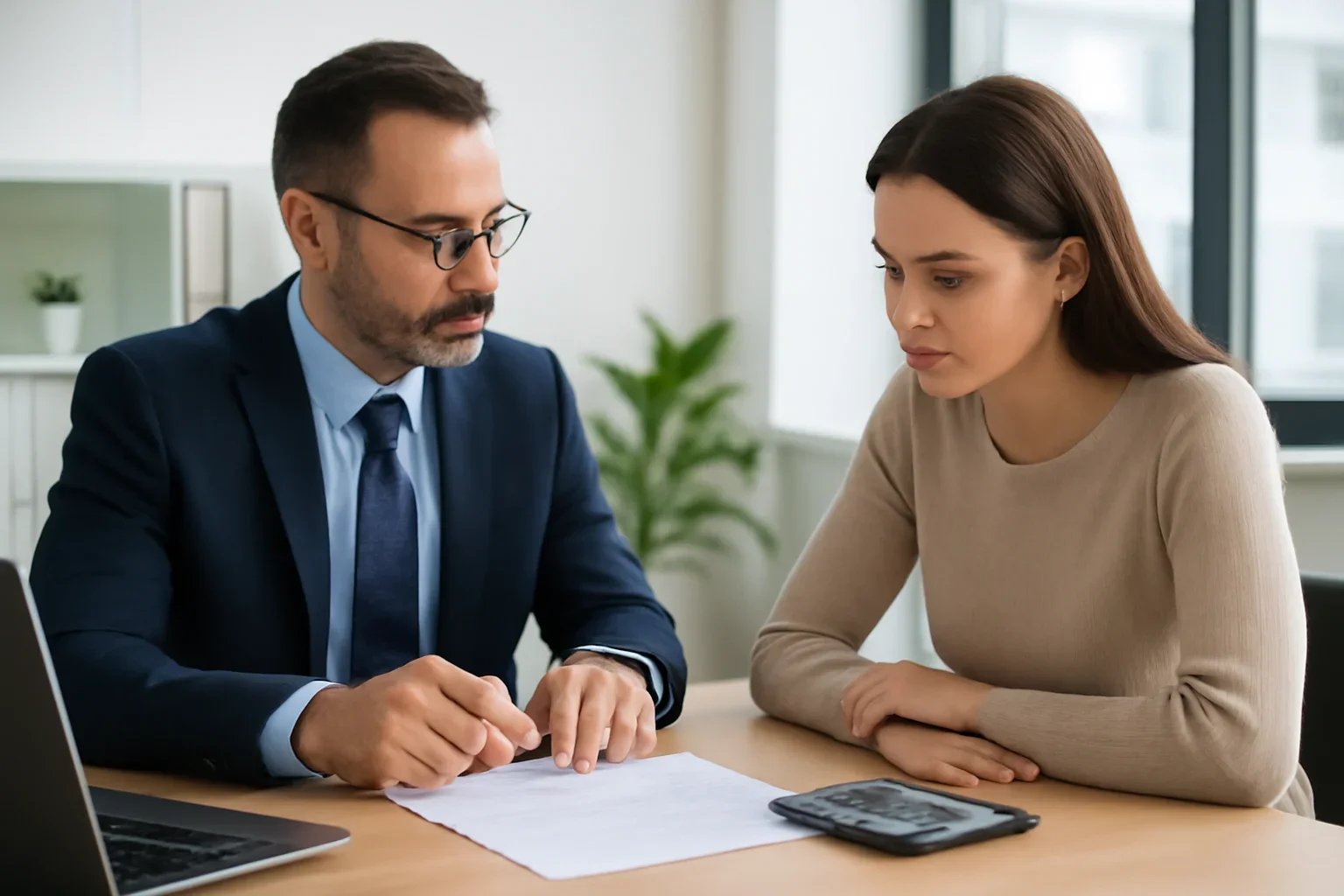 HELOC vs Cash-Out Refinance: Which Is Better? hero image with advisor and borrower reviewing mortgage strategy