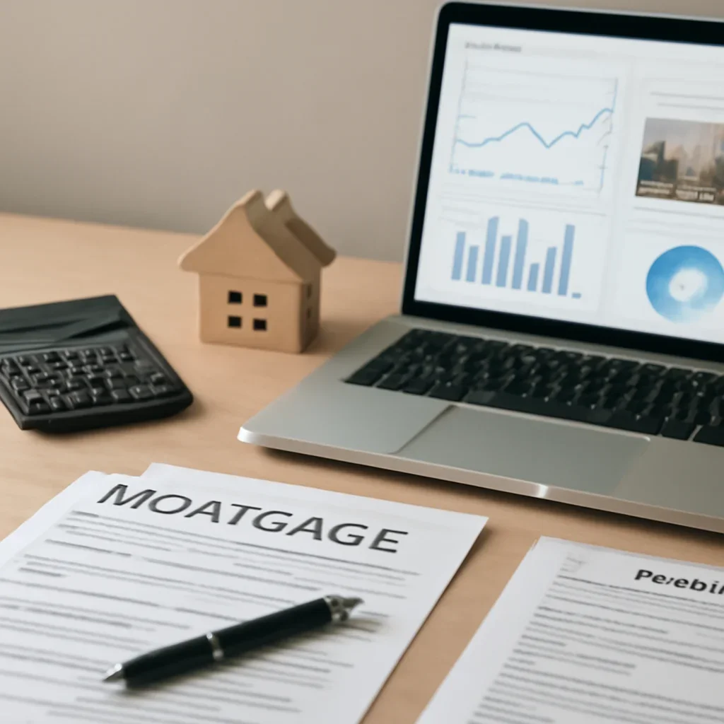 How Short-Term Rental Financing Works supporting image with mortgage documents and digital planning tools