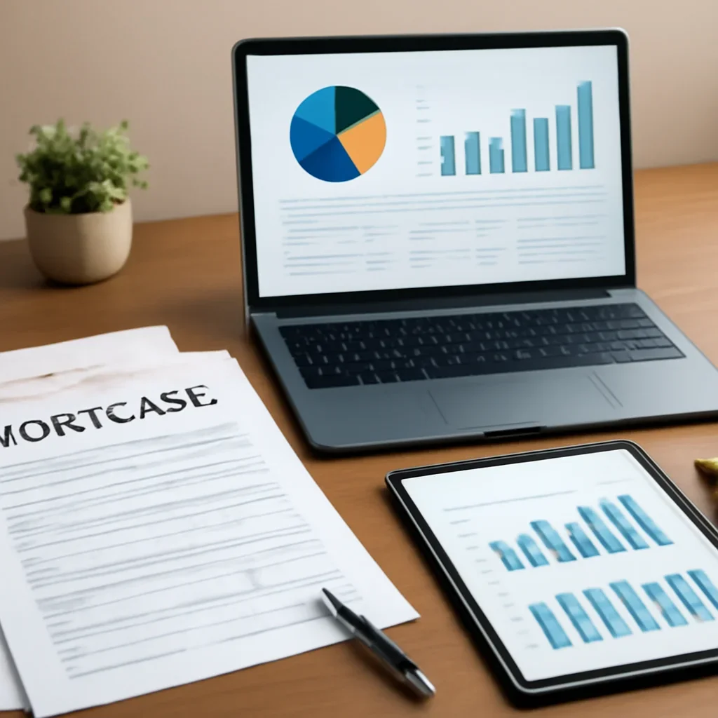 Jumbo vs Conventional High-Balance Mortgage supporting image with mortgage documents and digital planning tools