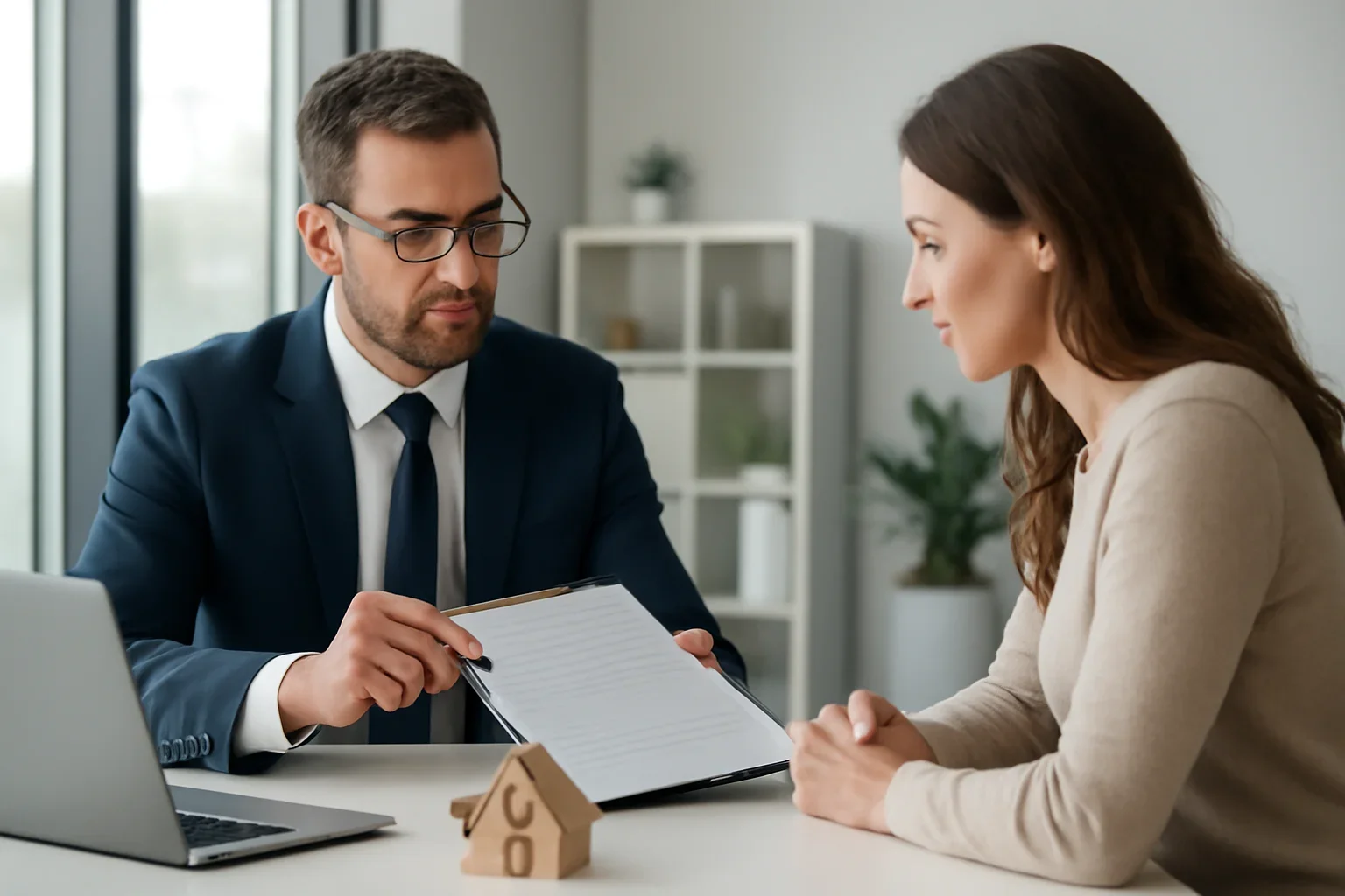 Mortgage Pre-Approval Documents Checklist hero image with advisor and borrower reviewing mortgage strategy