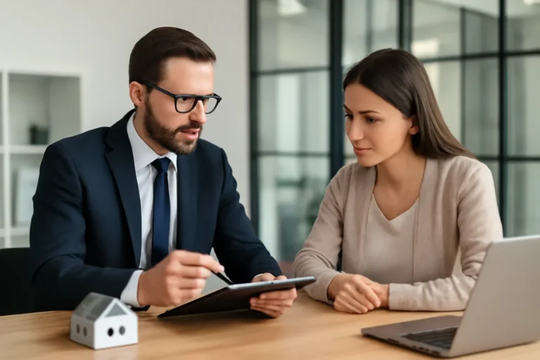 Refinance Checklist Before You Apply hero image with advisor and borrower reviewing mortgage strategy