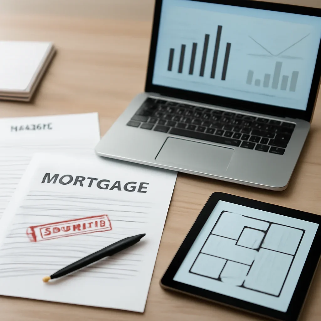 Using a VA Loan for a 2-to-4-Unit Property supporting image with mortgage documents and digital planning tools