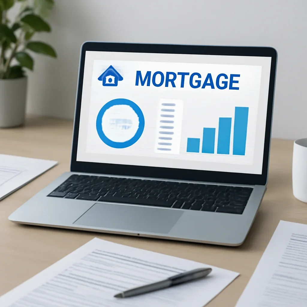 Case Studies supporting image with digital mortgage tools and paperwork