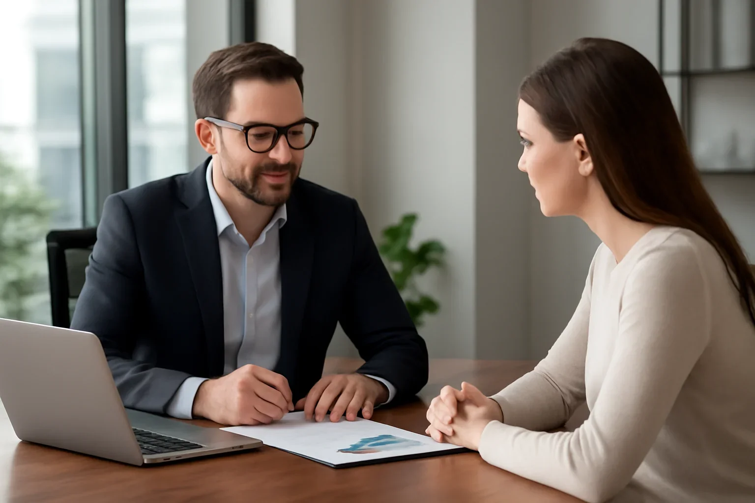 DSCR vs Bank Statement Loan hero image with advisor and borrower reviewing mortgage strategy