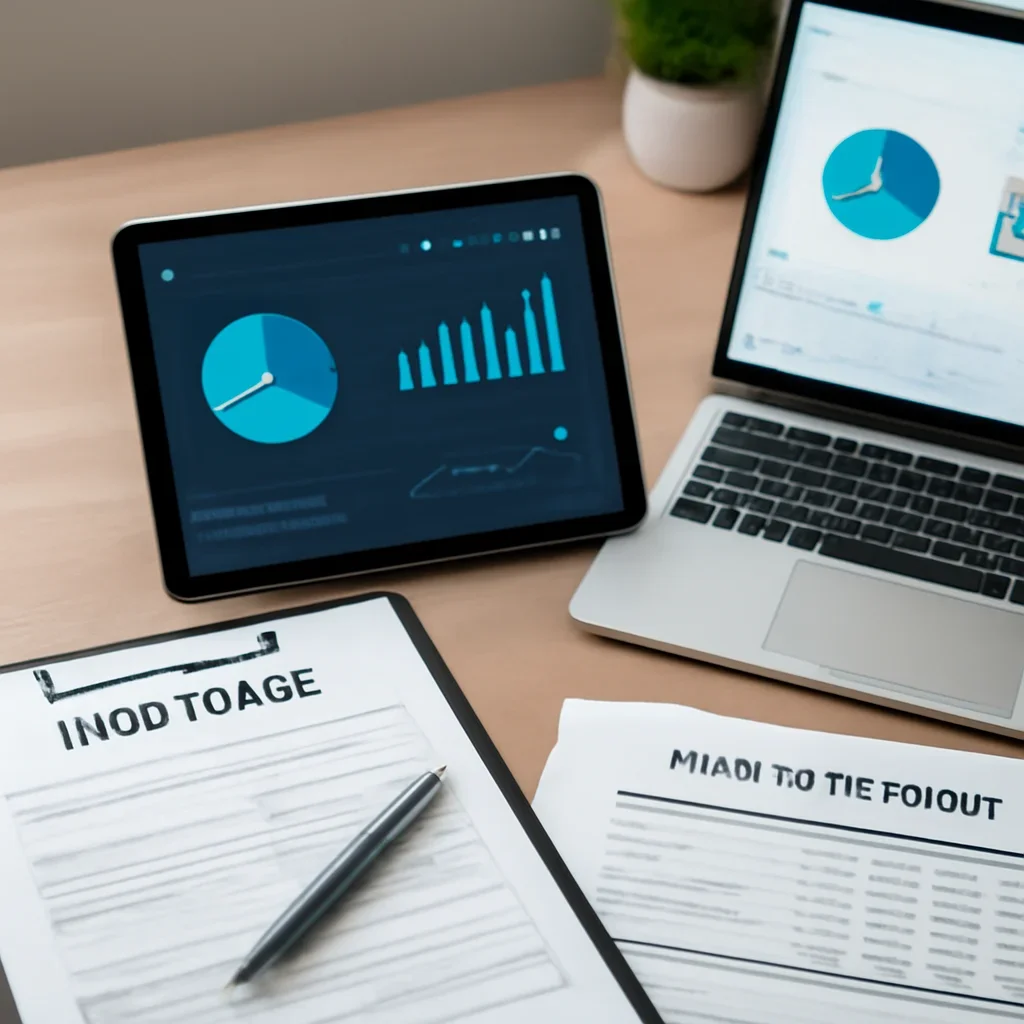 DSCR vs Bank Statement Loan supporting image with mortgage documents and digital planning tools