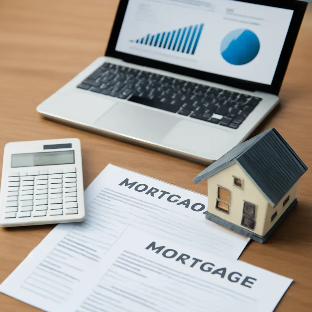 HELOC vs Cash-Out Refinance supporting image with mortgage documents and digital planning tools
