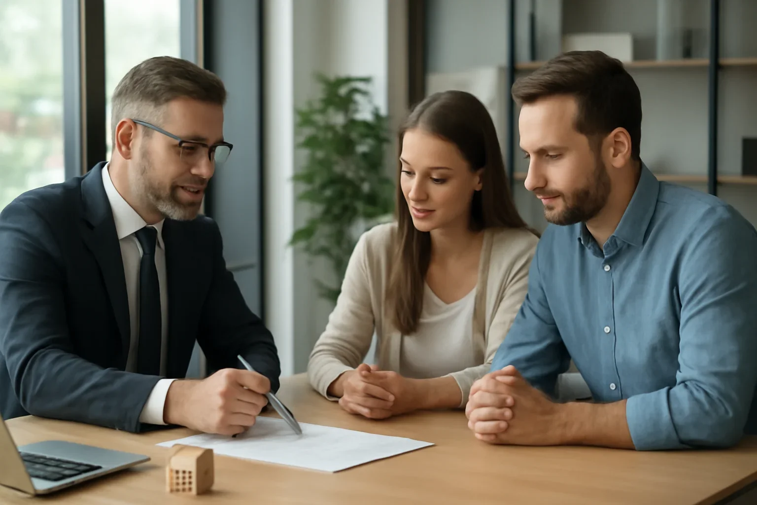 FAQ hero image showing a borrower and advisor reviewing mortgage strategy