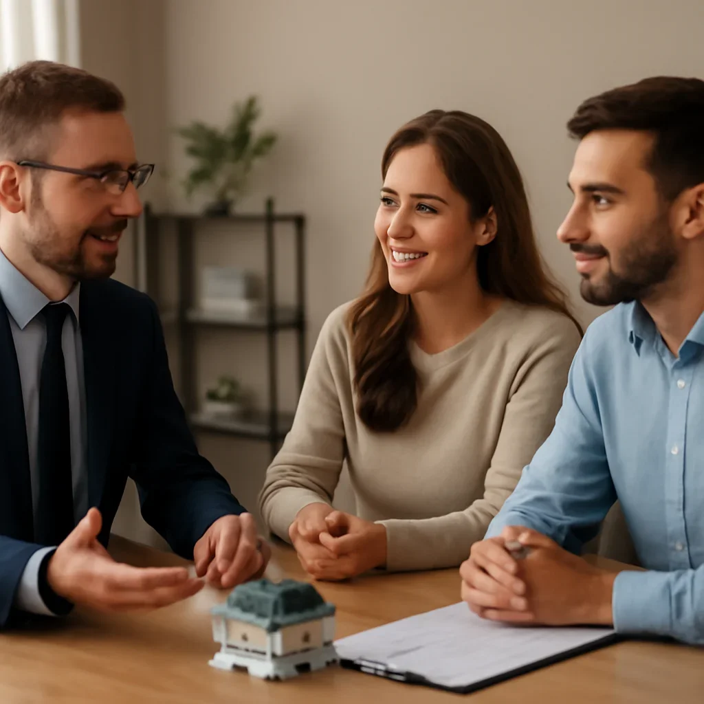Features call-to-action meeting between advisor and client
