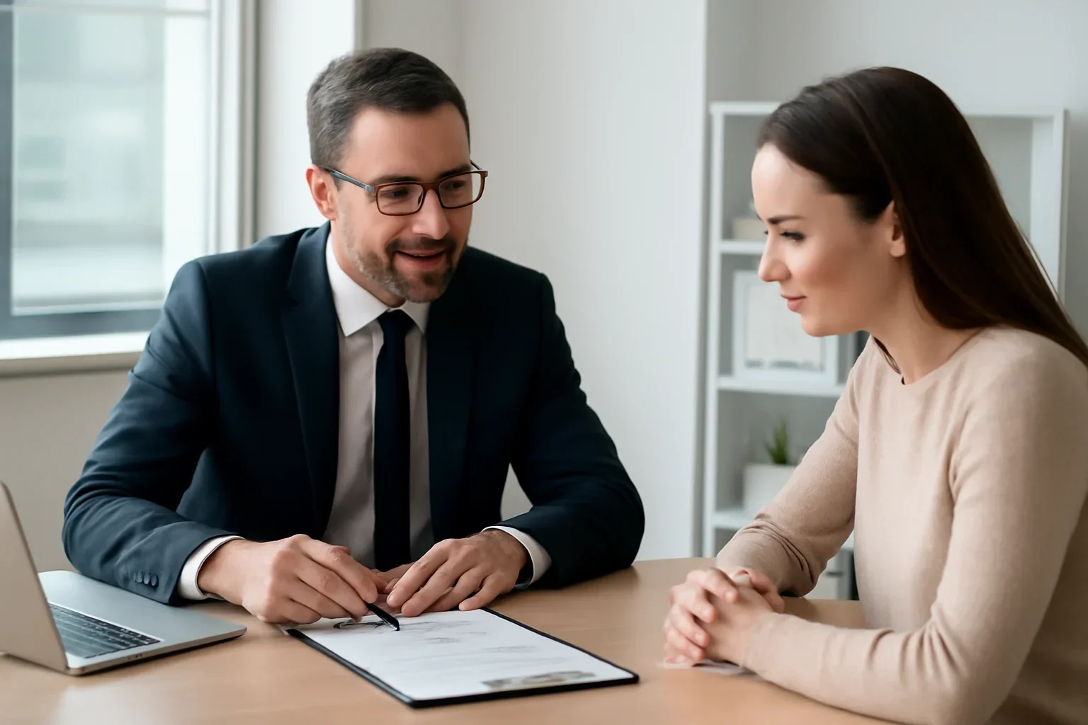 Rate Comparison hero image with advisor and borrower reviewing mortgage strategy