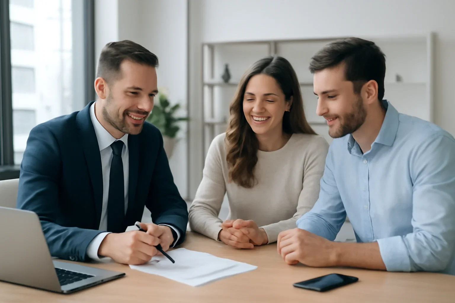 For Builders hero image with advisor and borrower reviewing mortgage strategy