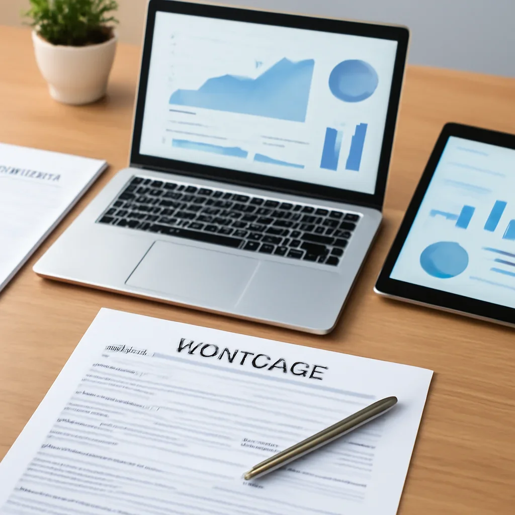 Rate Watch supporting image with mortgage documents and digital planning tools