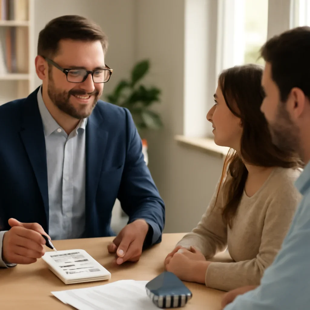Refinance Calculator consultation image showing a clear next-step meeting