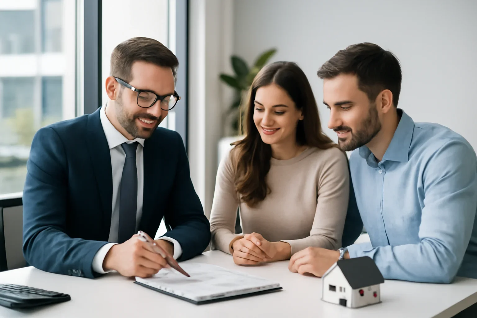 1099 Loan hero image with advisor and borrower reviewing mortgage strategy