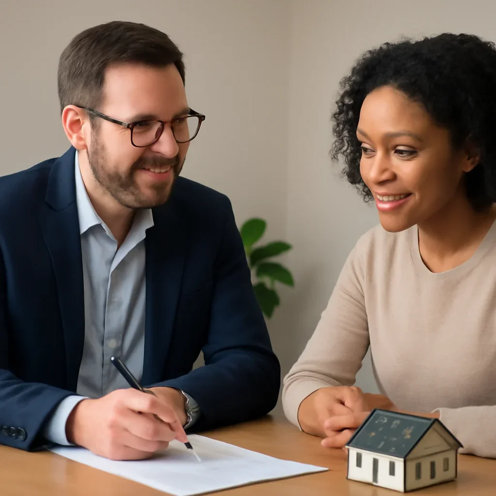 Bank Statement Loan consultation image showing a clear next-step meeting