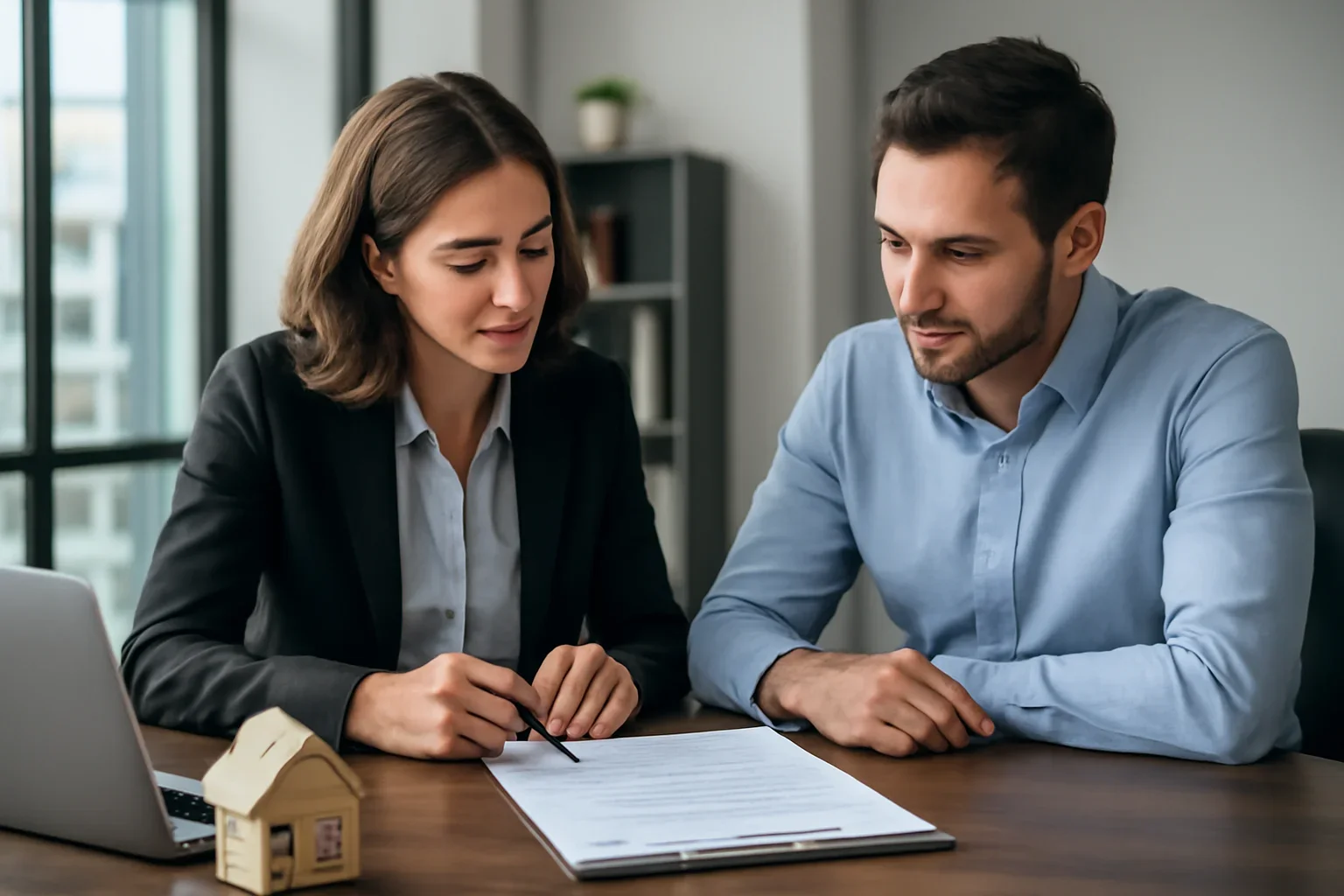 Mortgage Programs hero image showing a borrower and advisor reviewing mortgage strategy