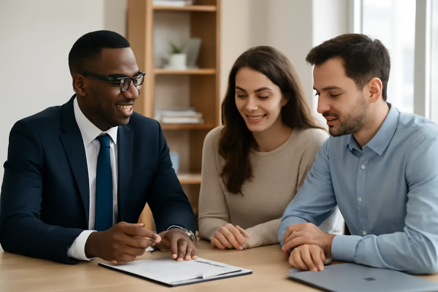 HomeReady & Home Possible Loans hero image with advisor and borrower reviewing mortgage strategy