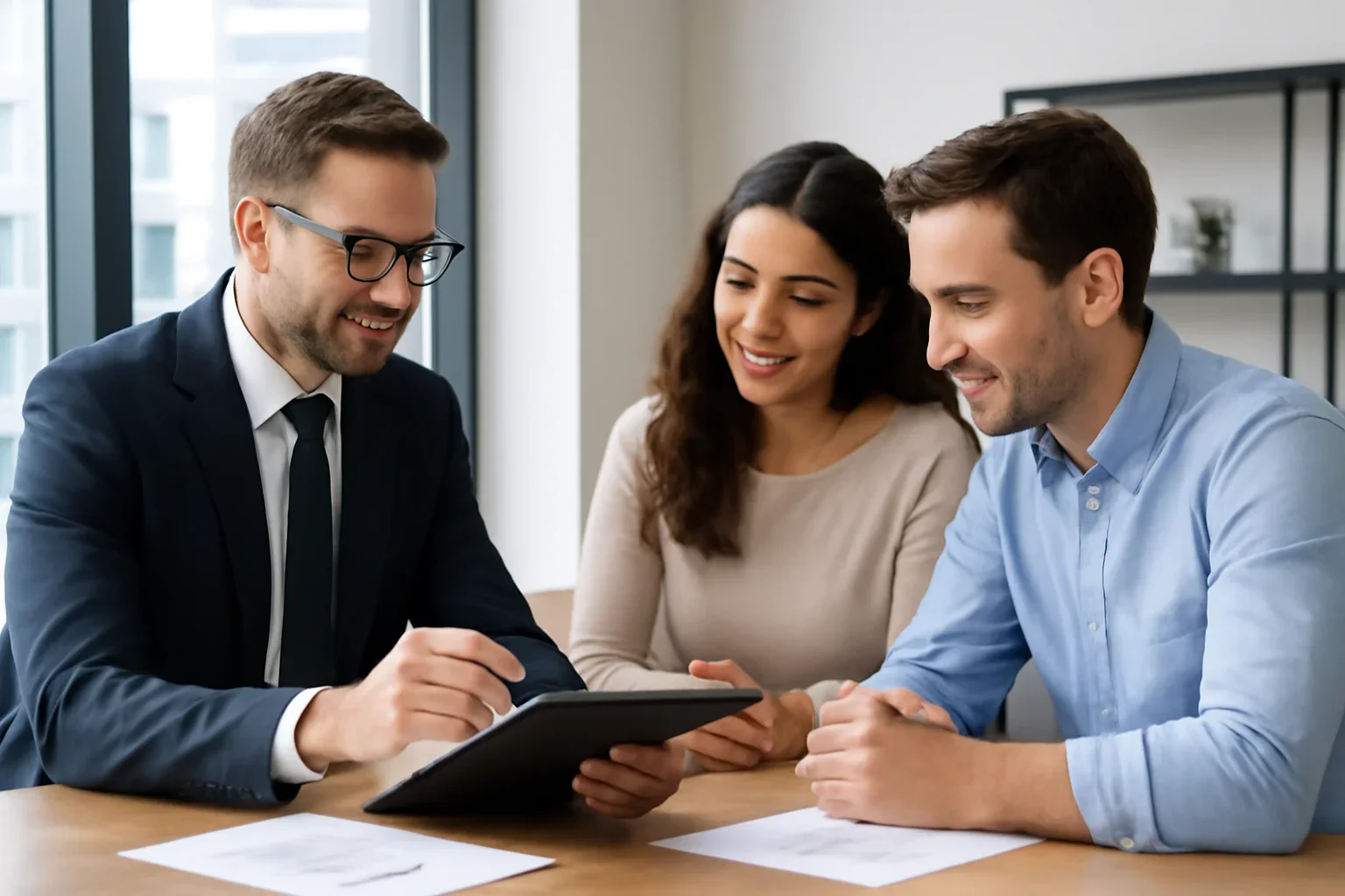 P&L Loan hero image with advisor and borrower reviewing mortgage strategy