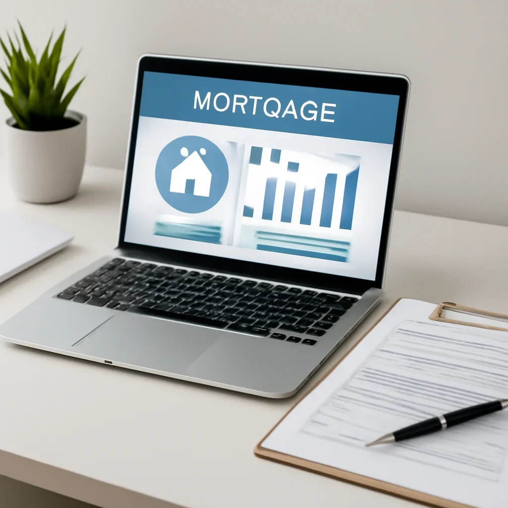 Mortgage Programs supporting image with digital mortgage tools and paperwork