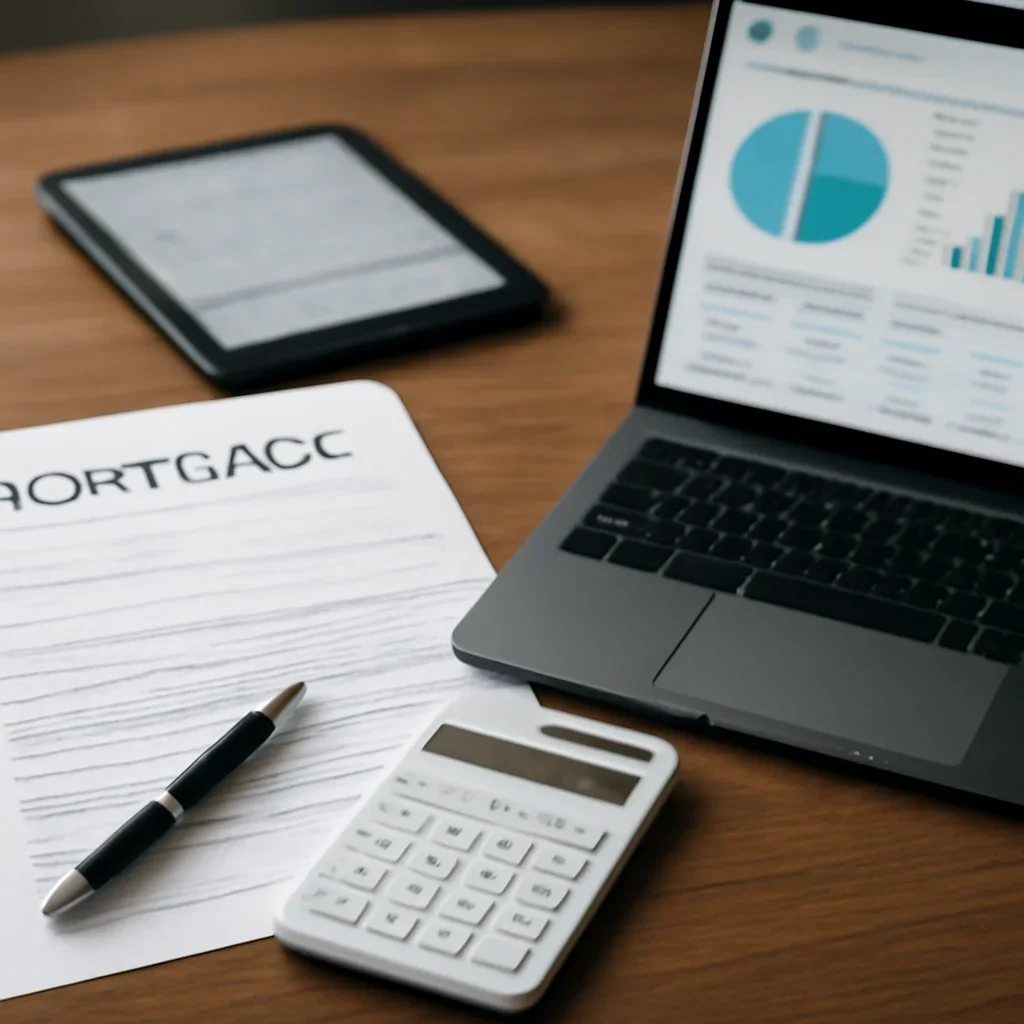 USDA Loan supporting image with mortgage documents and digital planning tools
