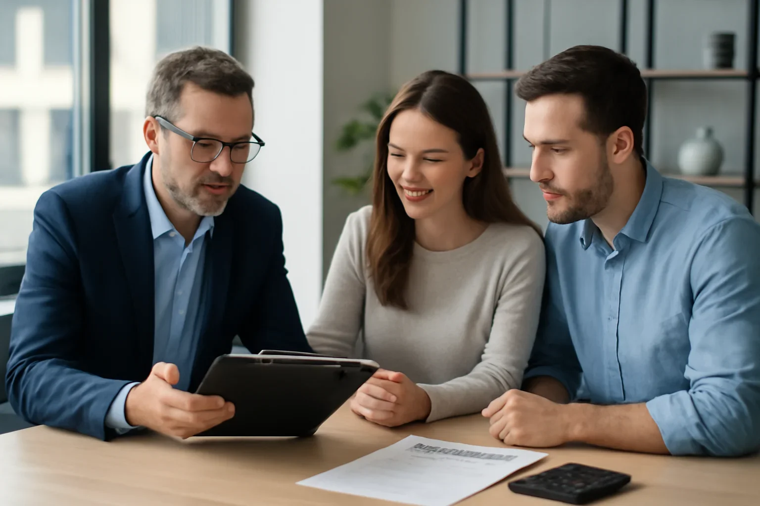 Reviews hero image showing a borrower and advisor reviewing mortgage strategy