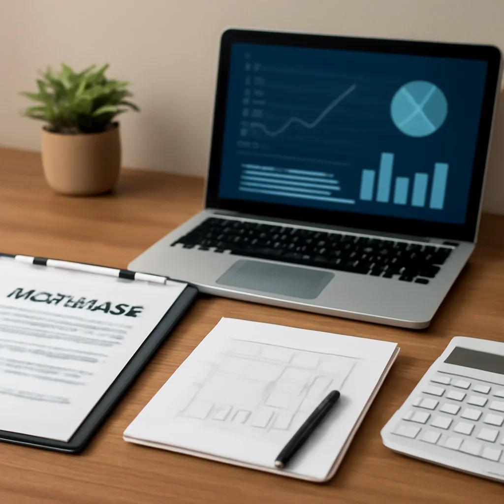 Home Equity Solutions supporting image with mortgage documents and digital planning tools
