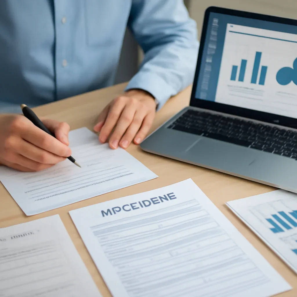 Self-Employed Borrowers supporting image with mortgage documents and digital planning tools