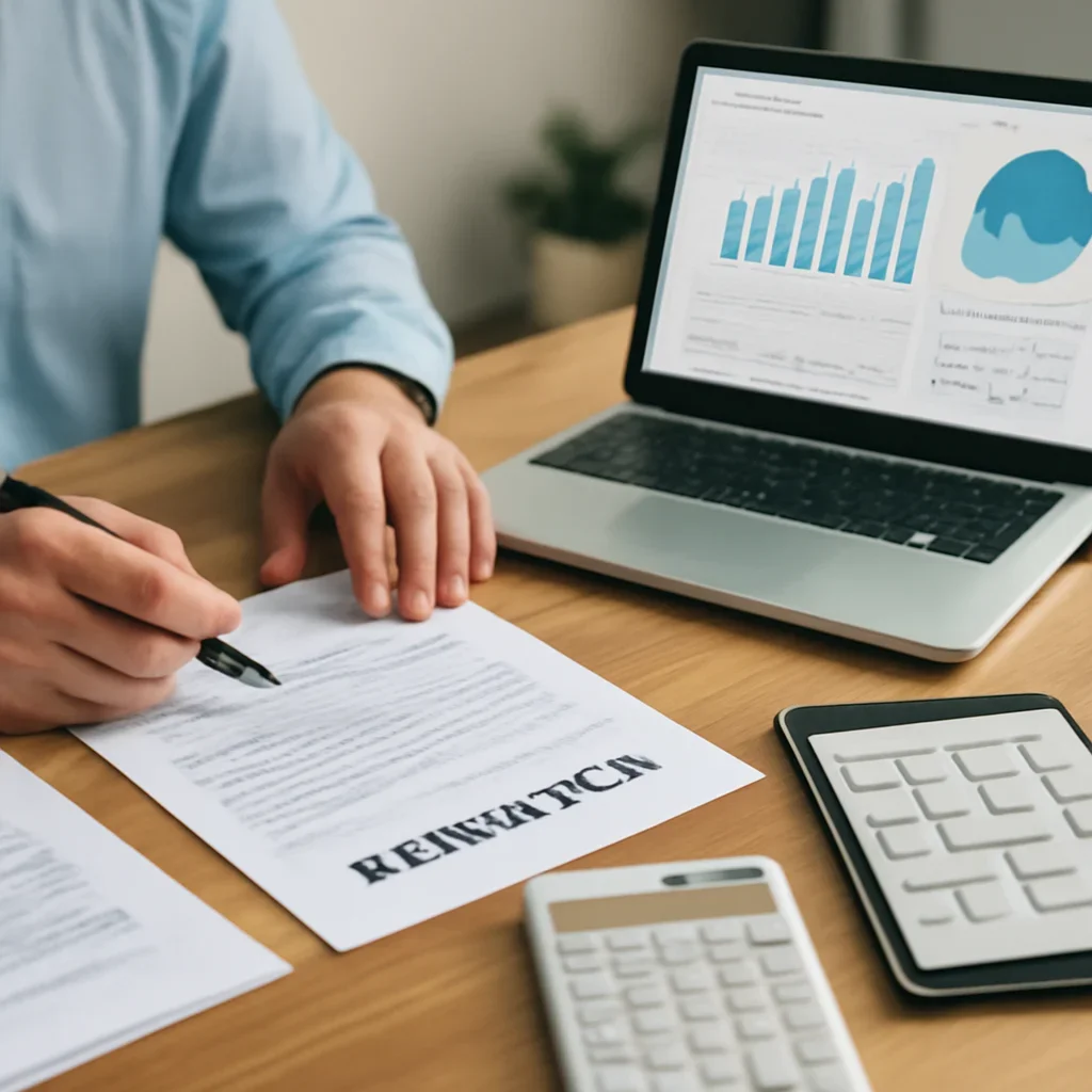 Short-Term Rental Investors supporting image with mortgage documents and digital planning tools