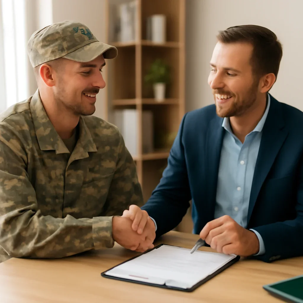 Veterans & Military Buyers consultation image showing a clear next-step meeting